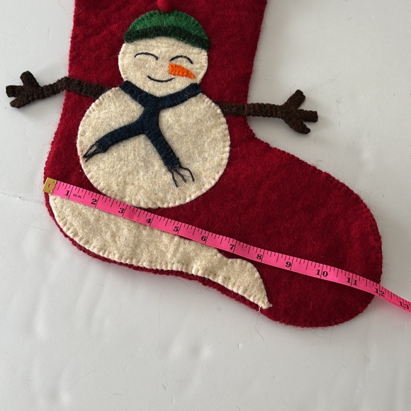 Arcadia Home Cream and Red Jolly Snowman Holiday Stocking - Picture 11 of 12